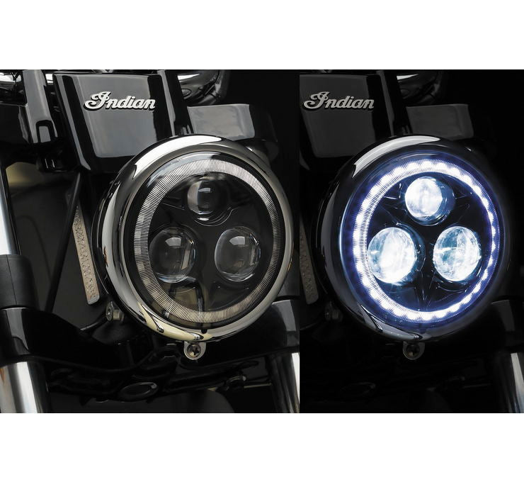 Orbit Vision 5-3/4" LED Headlight with White Halo for Indian and Victory