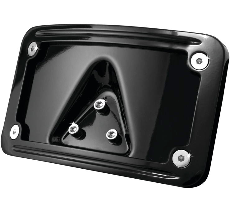 Curved Laydown License Plate Mount with Frames for Harley-Davidson